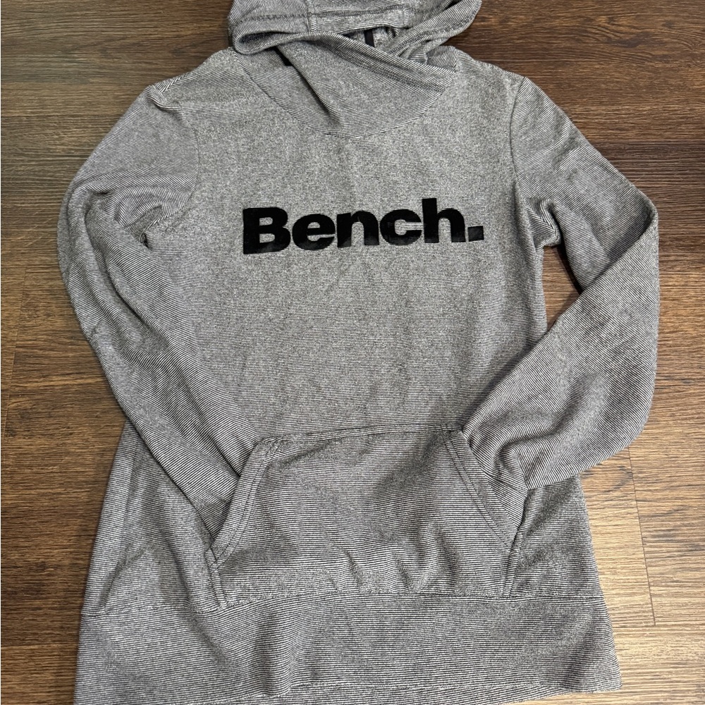 Bench Striped Black and Gray Fleece Hoodie